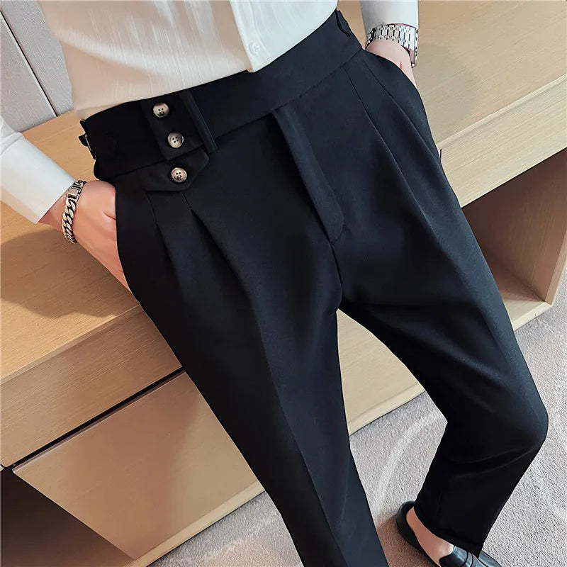 The Wellington Tailored Trouser - Elevate Your Style with Men's High Waist Suit Trousers | All-Season  Alex Shogun Men's Clothes