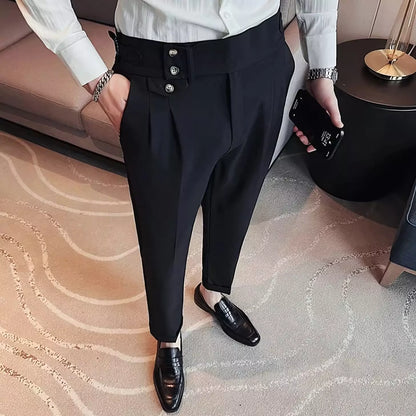 The Wellington Tailored Trouser - Elevate Your Style with Men's High Waist Suit Trousers | All-Season  Alex Shogun Men's Clothes