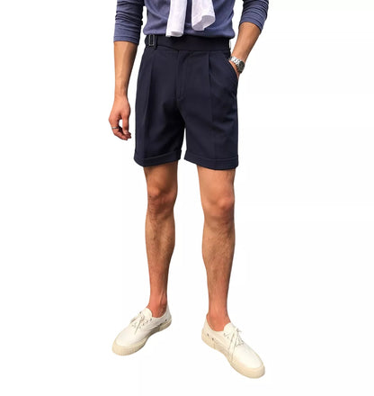 The Alt-Belt Short - Men's Formal Pleated Shorts | Diagonal Buckle Summer | Alex Shogun Alex Shogun Men's Clothes