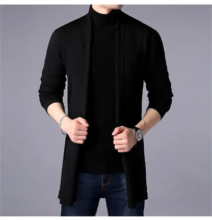 The Eclipse Knit Long Cardigan - Long Heritage Cardigan - Long Sleeve Cardigan Knitwear Comfort & Style Alex Shogun Men's Clothes