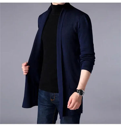 The Eclipse Knit Long Cardigan - Long Heritage Cardigan - Long Sleeve Cardigan Knitwear Comfort & Style Alex Shogun Men's Clothes