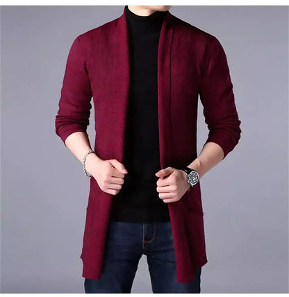 The Eclipse Knit Long Cardigan - Long Heritage Cardigan - Long Sleeve Cardigan Knitwear Comfort & Style Alex Shogun Men's Clothes