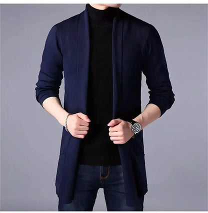 The Eclipse Knit Long Cardigan - Long Heritage Cardigan - Long Sleeve Cardigan Knitwear Comfort & Style Alex Shogun Men's Clothes