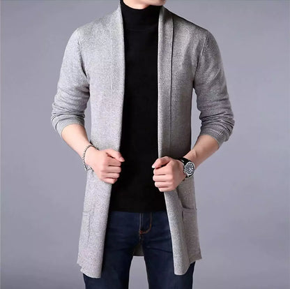 The Eclipse Knit Long Cardigan - Long Heritage Cardigan - Long Sleeve Cardigan Knitwear Comfort & Style Alex Shogun Men's Clothes