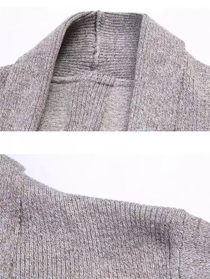 The Eclipse Knit Long Cardigan - Long Heritage Cardigan - Long Sleeve Cardigan Knitwear Comfort & Style Alex Shogun Men's Clothes
