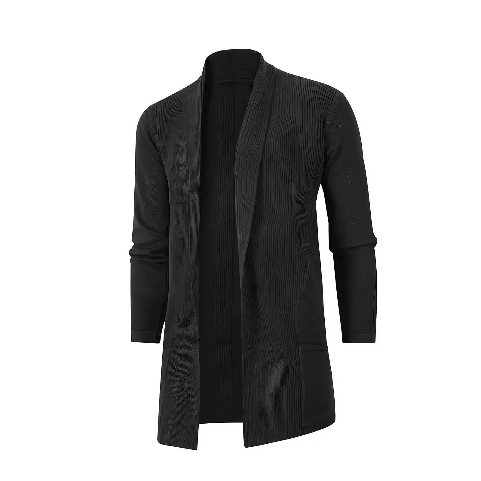 The Eclipse Knit Long Cardigan - Men's Long Knit Cardigan | Dark Masculine Knitwear | Alex Shogun Alex Shogun Men's Clothes