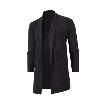 The Eclipse Knit Long Cardigan - Men's Long Knit Cardigan | Dark Masculine Knitwear | Alex Shogun Alex Shogun Men's Clothes