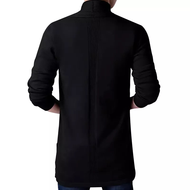 The Eclipse Knit Long Cardigan - Men's Long Knit Cardigan | Dark Masculine Knitwear | Alex Shogun Alex Shogun Men's Clothes