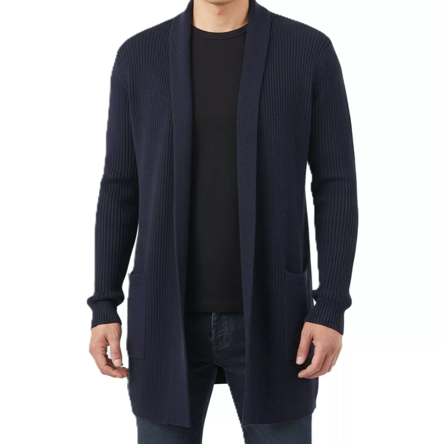 The Eclipse Knit Long Cardigan - Men's Long Knit Cardigan | Dark Masculine Knitwear | Alex Shogun Alex Shogun Men's Clothes