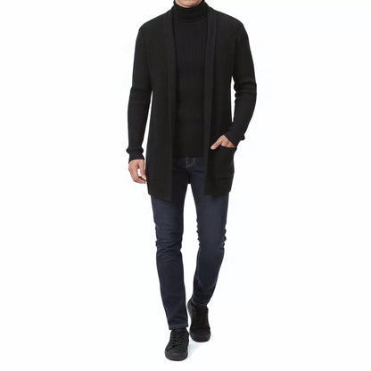 The Eclipse Knit Long Cardigan - Men's Long Knit Cardigan | Dark Masculine Knitwear | Alex Shogun Alex Shogun Men's Clothes