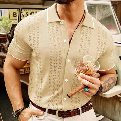 The Gatsby Cuban Collar Shirt - Men's Cuban Collar Shirt | Dark Masculine Style | Alex Shogun Alex Shogun Men's Clothes
