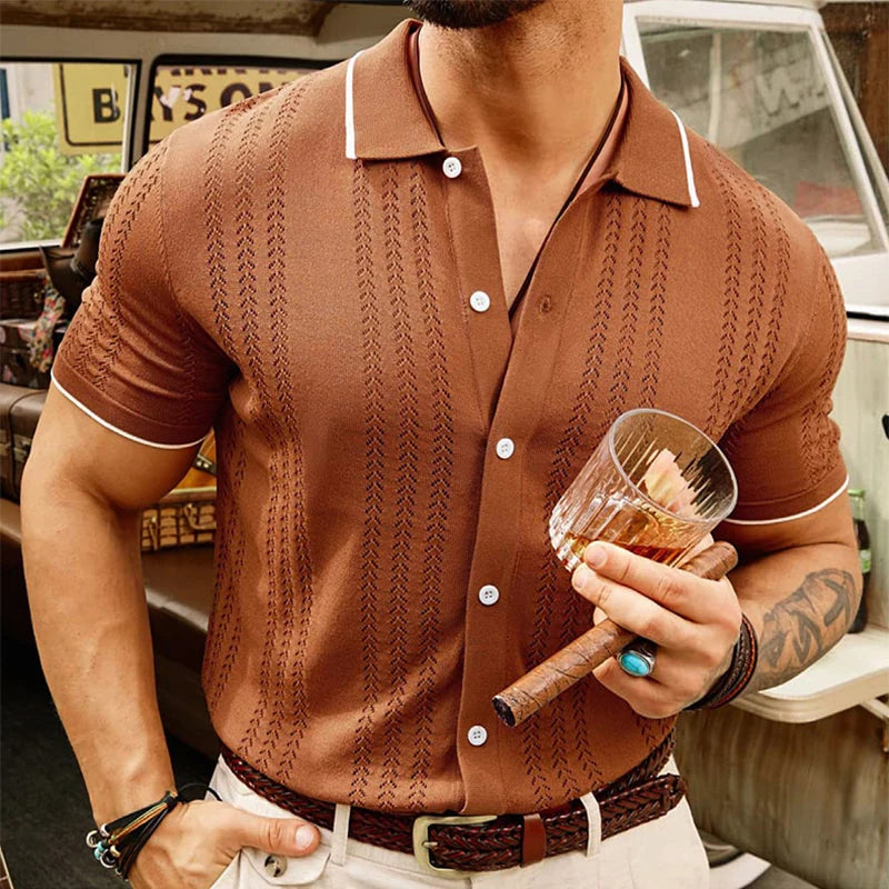 The Gatsby Cuban Collar Shirt - Men's Cuban Collar Shirt | Dark Masculine Style | Alex Shogun Alex Shogun Men's Clothes