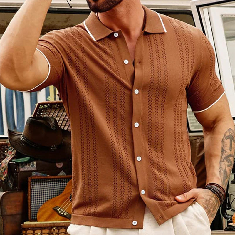 The Gatsby Cuban Collar Shirt - Alex Shogun Men's Clothes