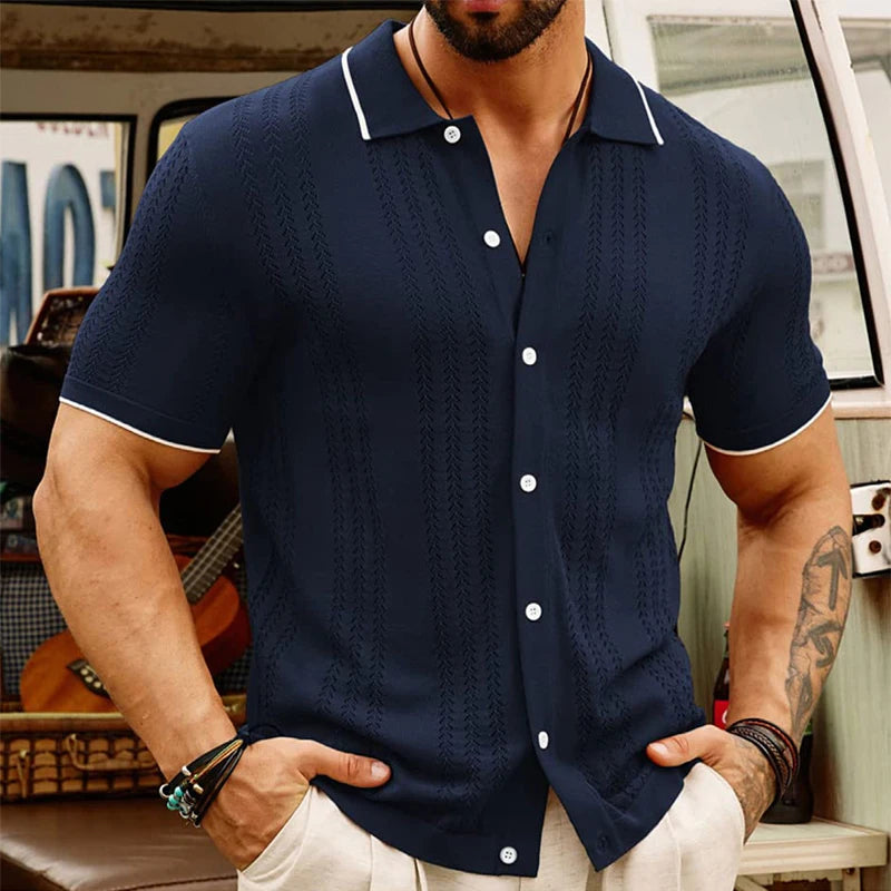 The Gatsby Cuban Collar Shirt - Men's Cuban Collar Shirt | Dark Masculine Style | Alex Shogun Alex Shogun Men's Clothes