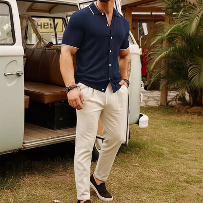 The Gatsby Cuban Collar Shirt - Men's Cuban Collar Shirt | Dark Masculine Style | Alex Shogun Alex Shogun Men's Clothes