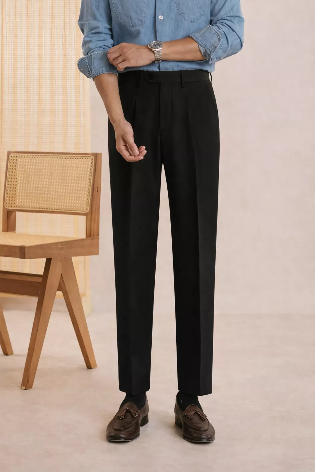 The Heirloom Straight Trouser - Men's High Waist Straight Suit Trousers | Flat Front | Alex Shogun Alex Shogun Men's Clothes