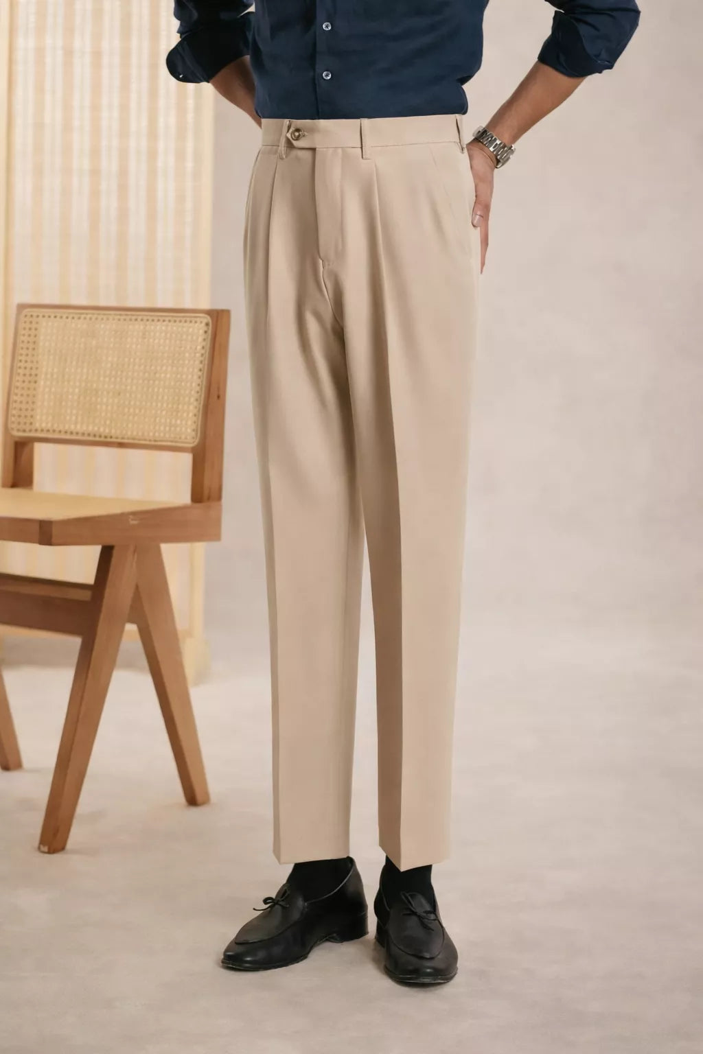 The Heirloom Straight Trouser - Men's High Waist Straight Suit Trousers | Flat Front | Alex Shogun Alex Shogun Men's Clothes