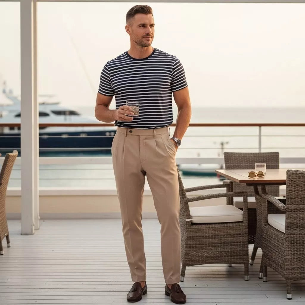 The Heritage Stripe Tee - Men's Striped T-Shirt | Organic Cotton Classic Tee | Alex Shogun Alex Shogun Men's Clothes