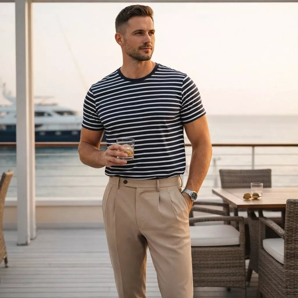 The Heritage Stripe Tee - Men's Striped T-Shirt | Organic Cotton Classic Tee | Alex Shogun Alex Shogun Men's Clothes