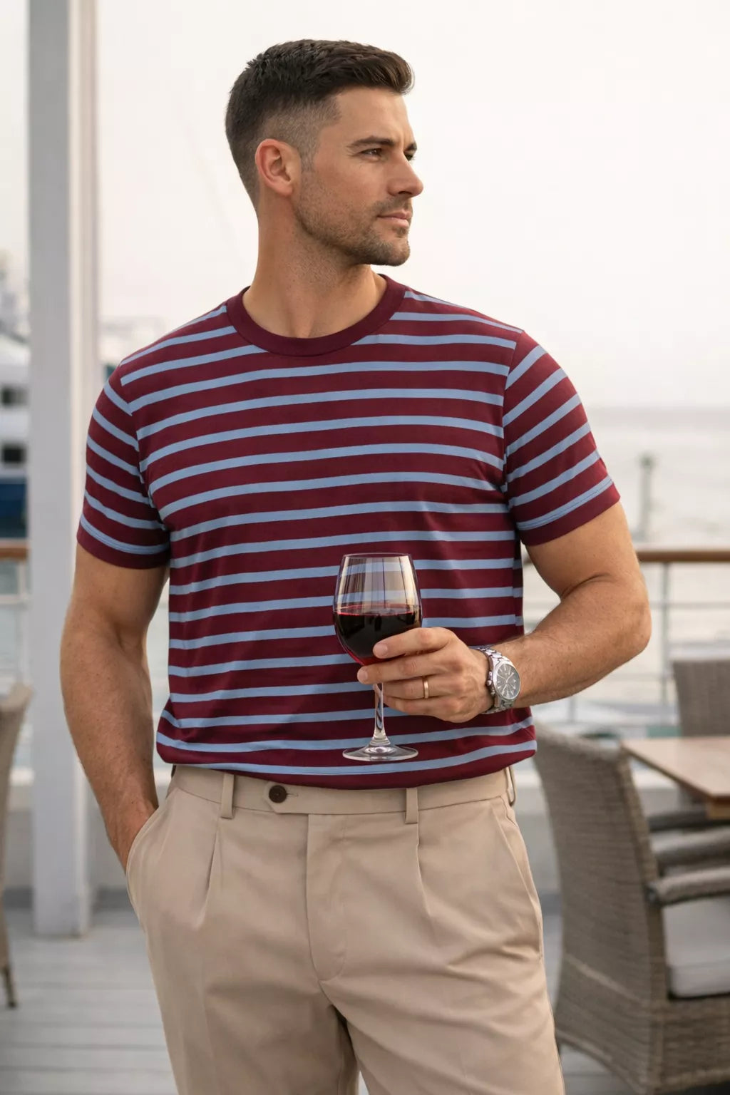 The Heritage Stripe Tee - Men's Striped T-Shirt | Organic Cotton Classic Tee | Alex Shogun Alex Shogun Men's Clothes