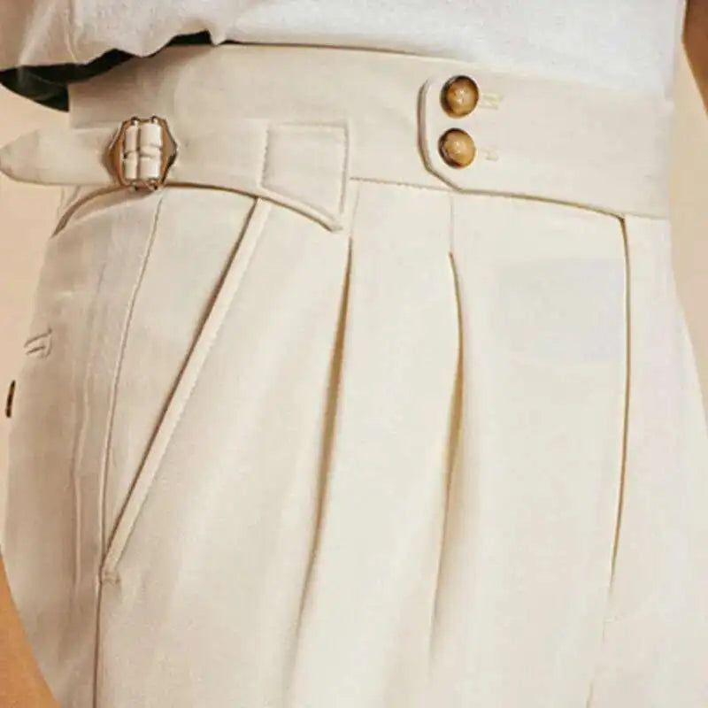 The Marquis Pleated Trouser - Men's High Waist Pleated Trousers | Side Adjusters | Alex Shogun Alex Shogun Men's Clothes