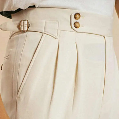 The Marquis Pleated Trouser - Men's High Waist Pleated Trousers | Side Adjusters | Alex Shogun Alex Shogun Men's Clothes