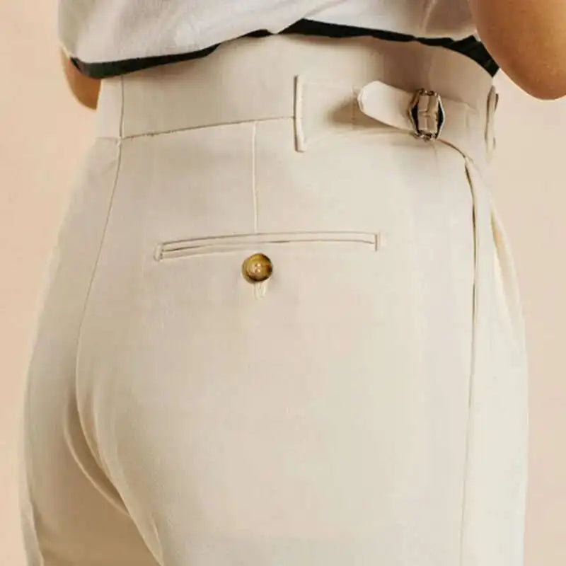 The Marquis Pleated Trouser - Men's High Waist Pleated Trousers | Side Adjusters | Alex Shogun Alex Shogun Men's Clothes