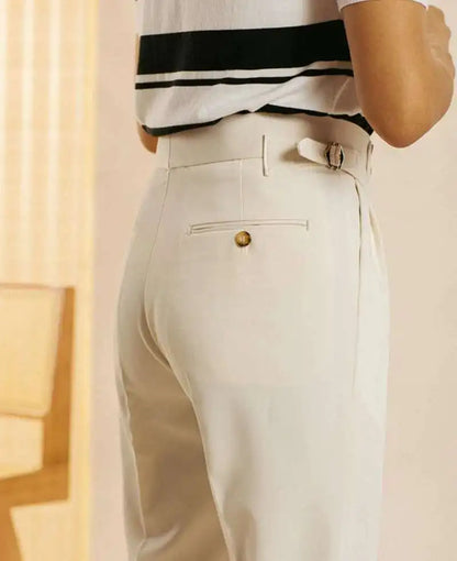 The Marquis Pleated Trouser - Men's High Waist Pleated Trousers | Side Adjusters | Alex Shogun Alex Shogun Men's Clothes