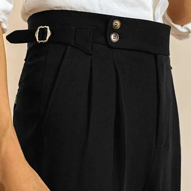 The Marquis Pleated Trouser - Men's High Waist Pleated Trousers | Side Adjusters | Alex Shogun Alex Shogun Men's Clothes