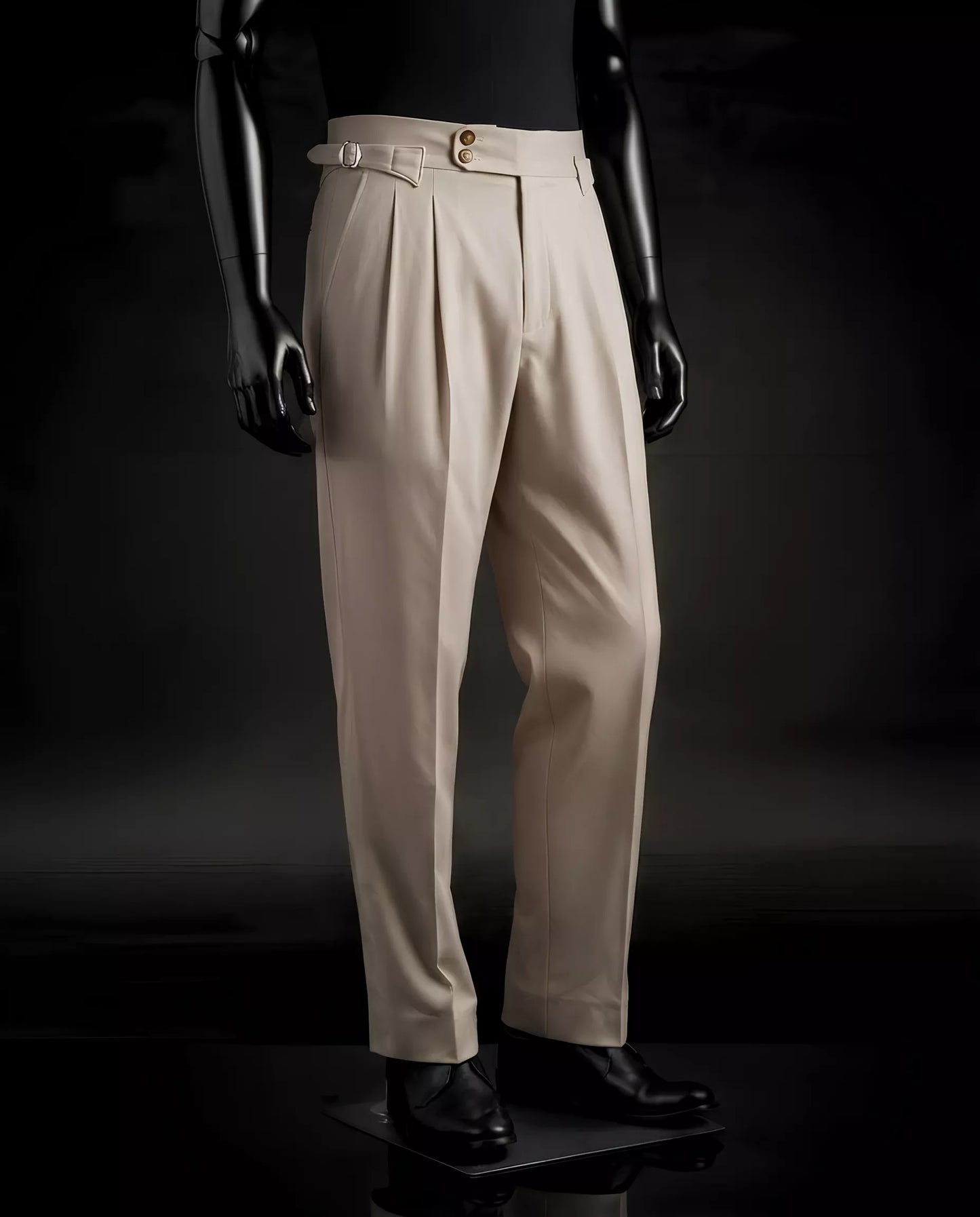 The Marquis Pleated Trouser - Men's High Waist Pleated Trousers | Side Adjusters | Alex Shogun Alex Shogun Men's Clothes
