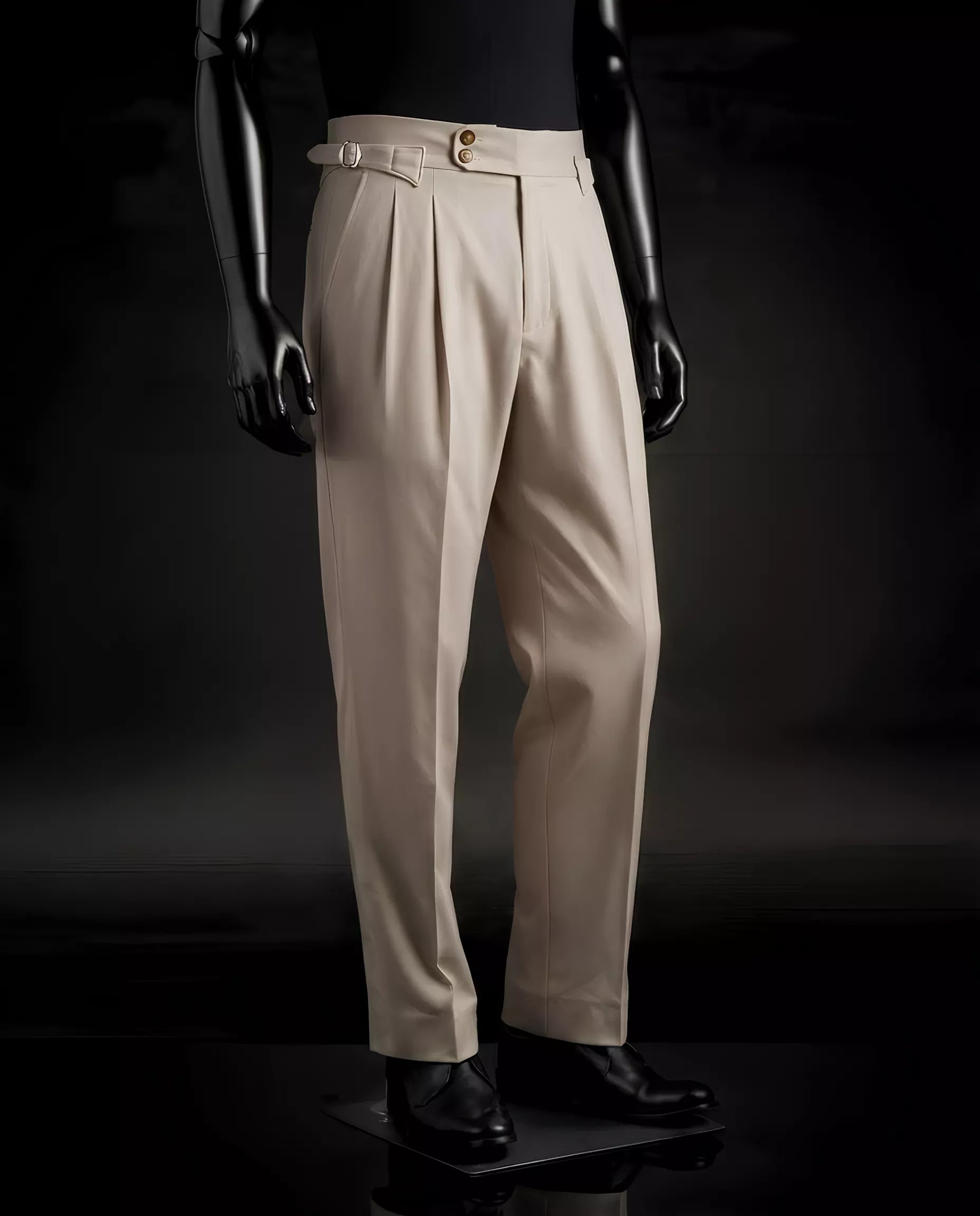 The Marquis Pleated Trouser - Men's High Waist Pleated Trousers | Side Adjusters | Alex Shogun Alex Shogun Men's Clothes