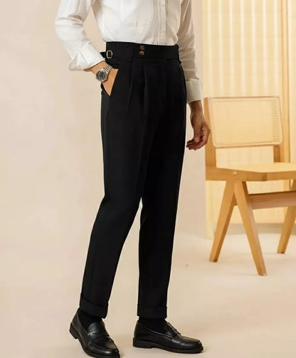 The Marquis Pleated Trouser - Men's High Waist Pleated Trousers | Side Adjusters | Alex Shogun Alex Shogun Men's Clothes