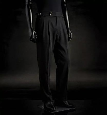 The Marquis Pleated Trouser - Men's High Waist Pleated Trousers | Side Adjusters | Alex Shogun Alex Shogun Men's Clothes