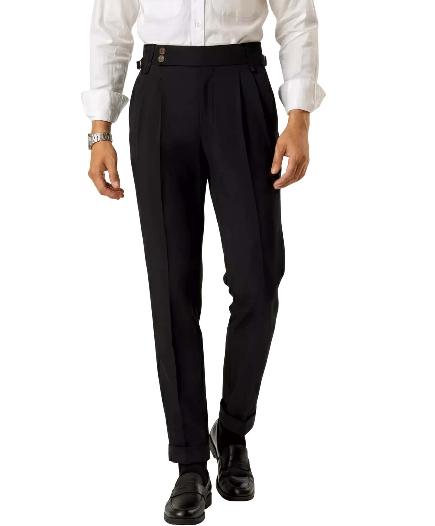 The Marquis Pleated Trouser - Men's High Waist Pleated Trousers | Side Adjusters | Alex Shogun Alex Shogun Men's Clothes