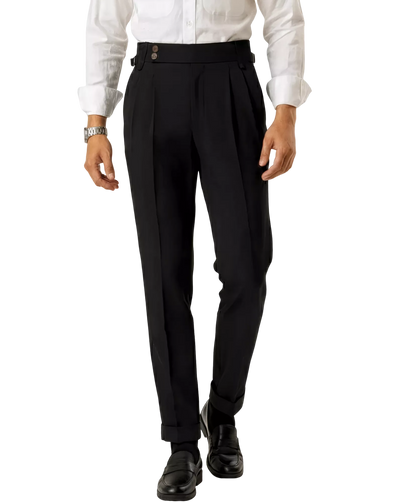 The Marquis Pleated Trouser - Men's High Waist Pleated Trousers | Side Adjusters | Alex Shogun Alex Shogun Men's Clothes