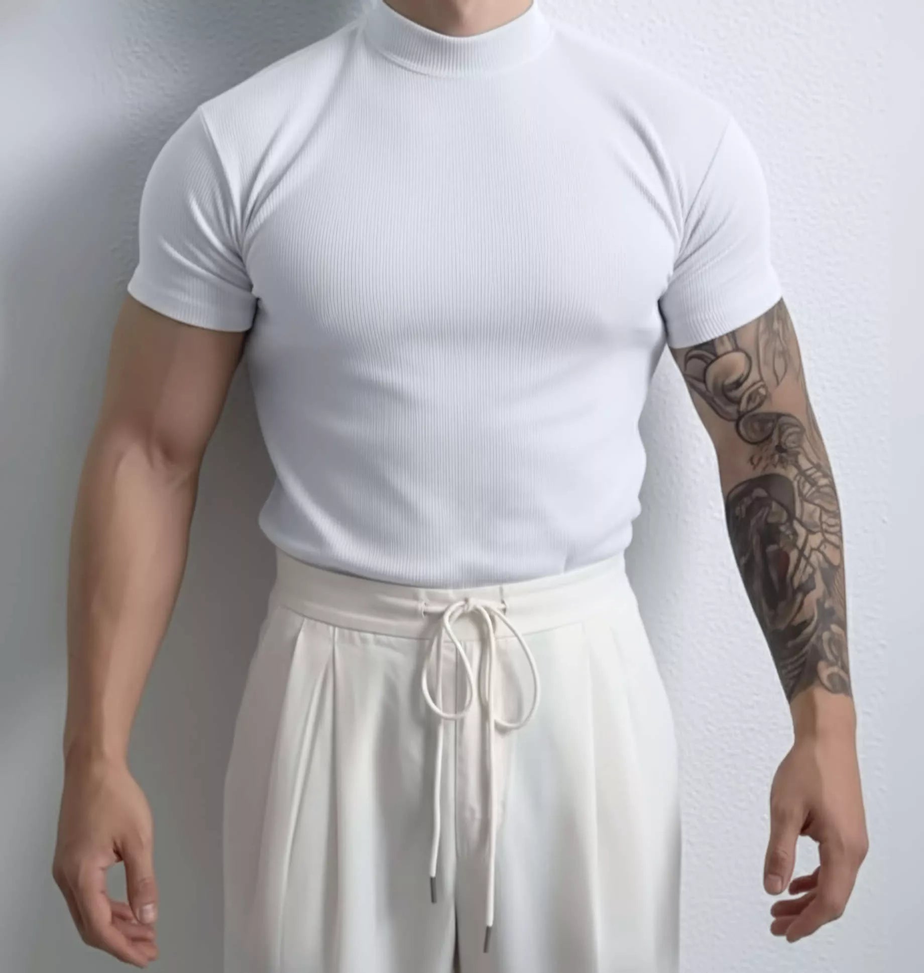 The Modern Mock Neck T-Shirt - The Modern Mock Neck T-Shirt Alex Shogun Men's Clothes