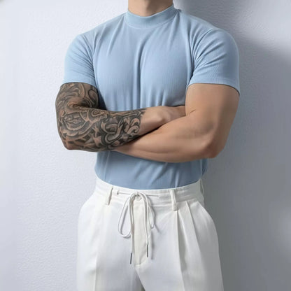 The Modern Mock Neck T-Shirt - The Modern Mock Neck T-Shirt Alex Shogun Men's Clothes