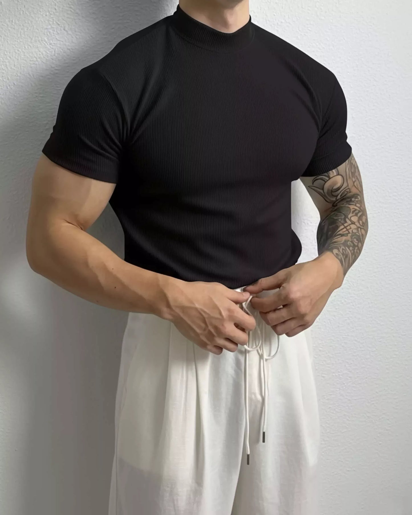 The Modern Mock Neck T-Shirt - The Modern Mock Neck T-Shirt Alex Shogun Men's Clothes