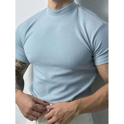 The Modern Mock Neck T-Shirt - The Modern Mock Neck T-Shirt Alex Shogun Men's Clothes