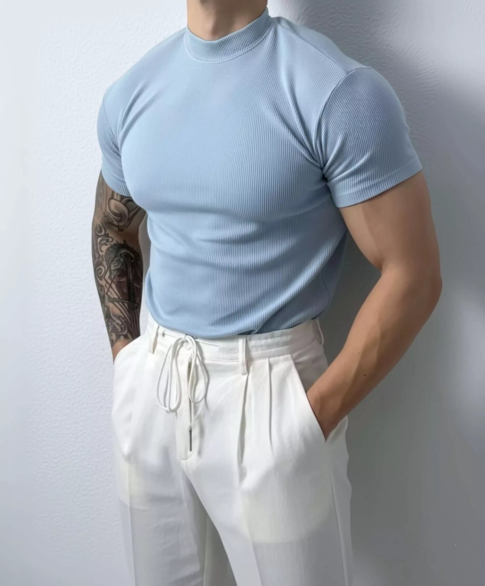 The Modern Mock Neck T-Shirt - The Modern Mock Neck T-Shirt Alex Shogun Men's Clothes