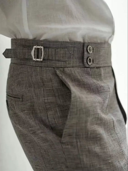 The Naple Checkered Trousers - Men's Checkered Pleated Trousers | Elegant Style | Alex Shogun Alex Shogun Men's Clothes