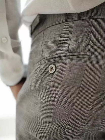 The Naple Checkered Trousers - Men's Checkered Pleated Trousers | Elegant Style | Alex Shogun Alex Shogun Men's Clothes