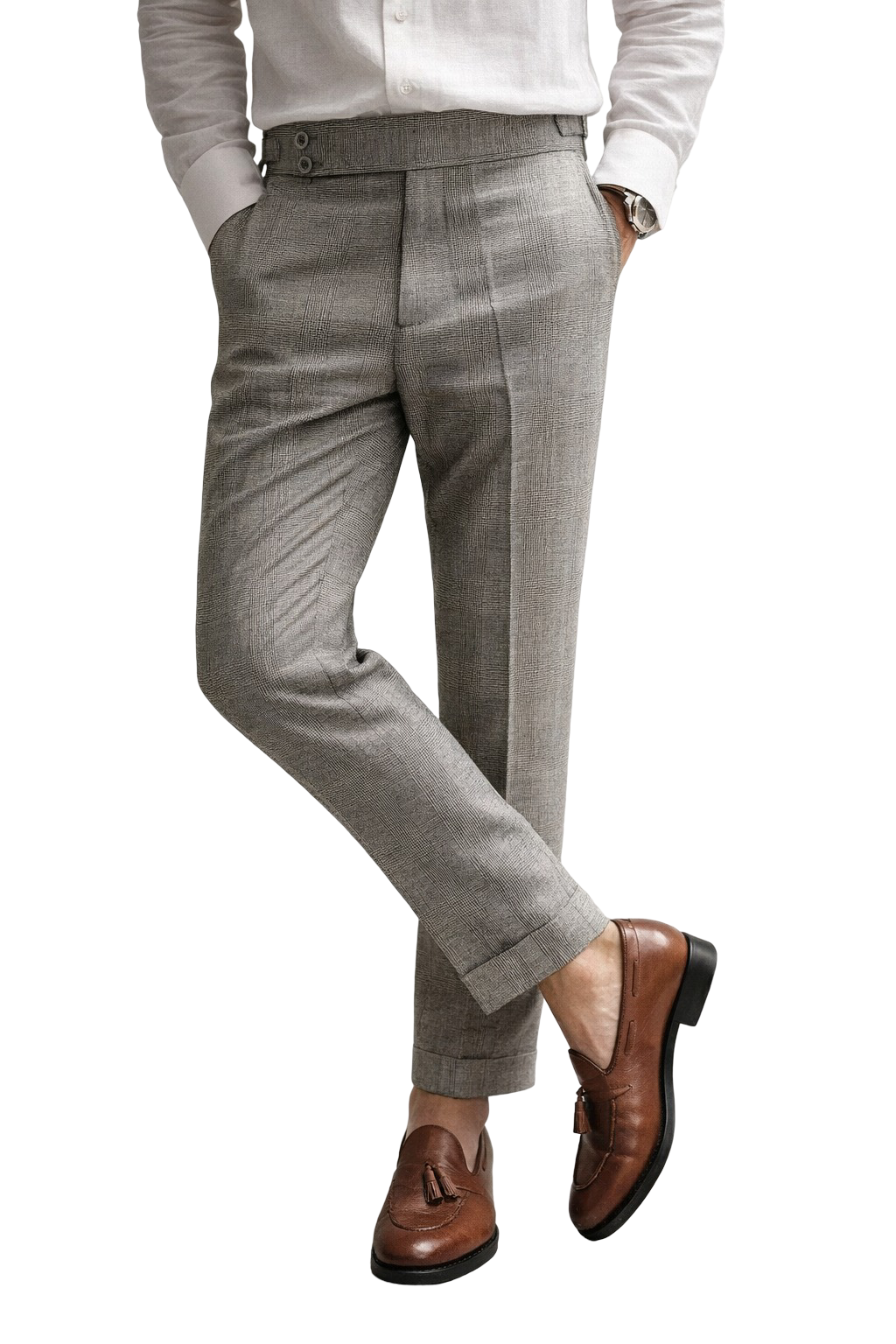 The Naple Checkered Trousers - Men's Checkered Pleated Trousers | Elegant Style | Alex Shogun Alex Shogun Men's Clothes