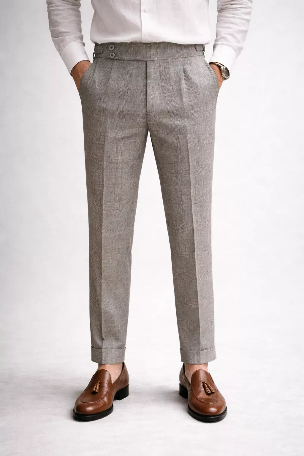 The Naple Checkered Trousers - Men's Checkered Pleated Trousers | Elegant Style | Alex Shogun Alex Shogun Men's Clothes