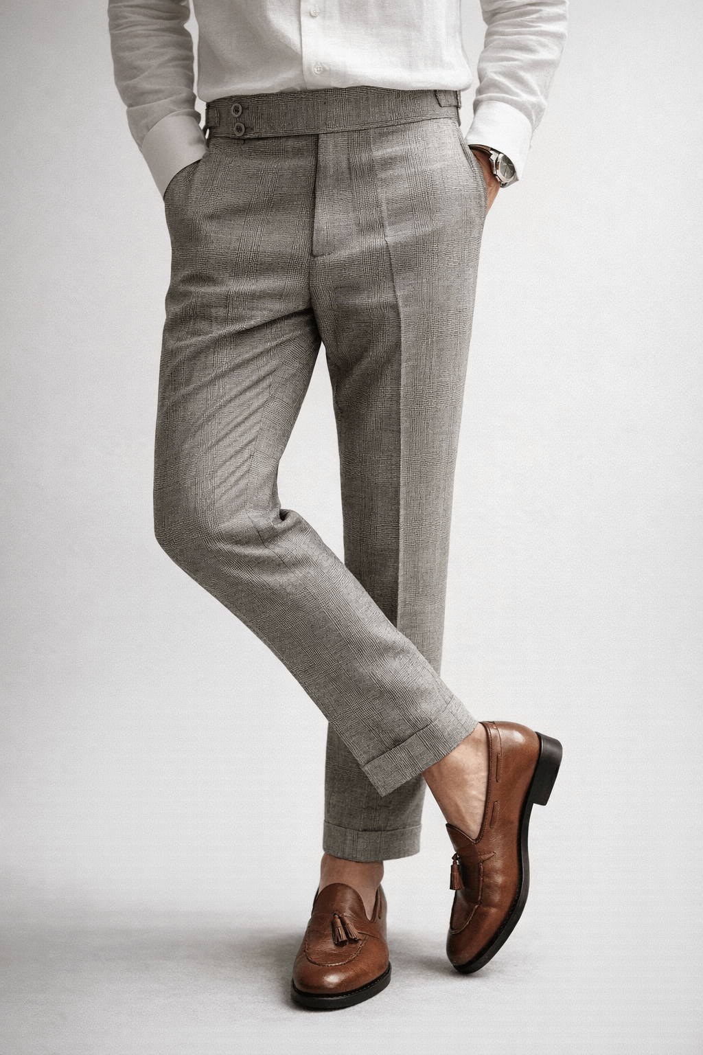 The Naple Checkered Trousers - Men's Checkered Pleated Trousers | Elegant Style | Alex Shogun Alex Shogun Men's Clothes