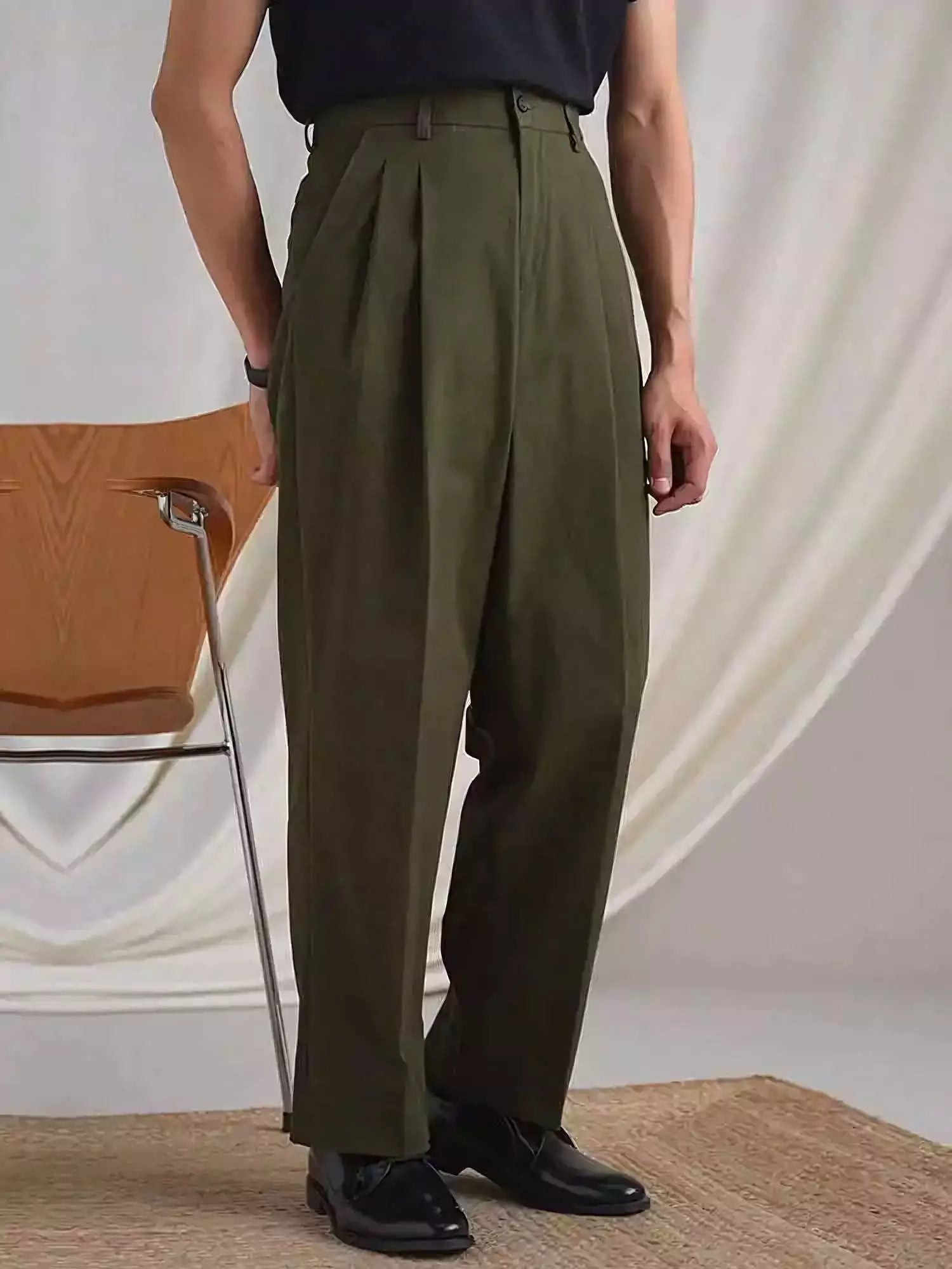 Men's High Waist Pleated Trousers | Italian Fit | Alex Shogun