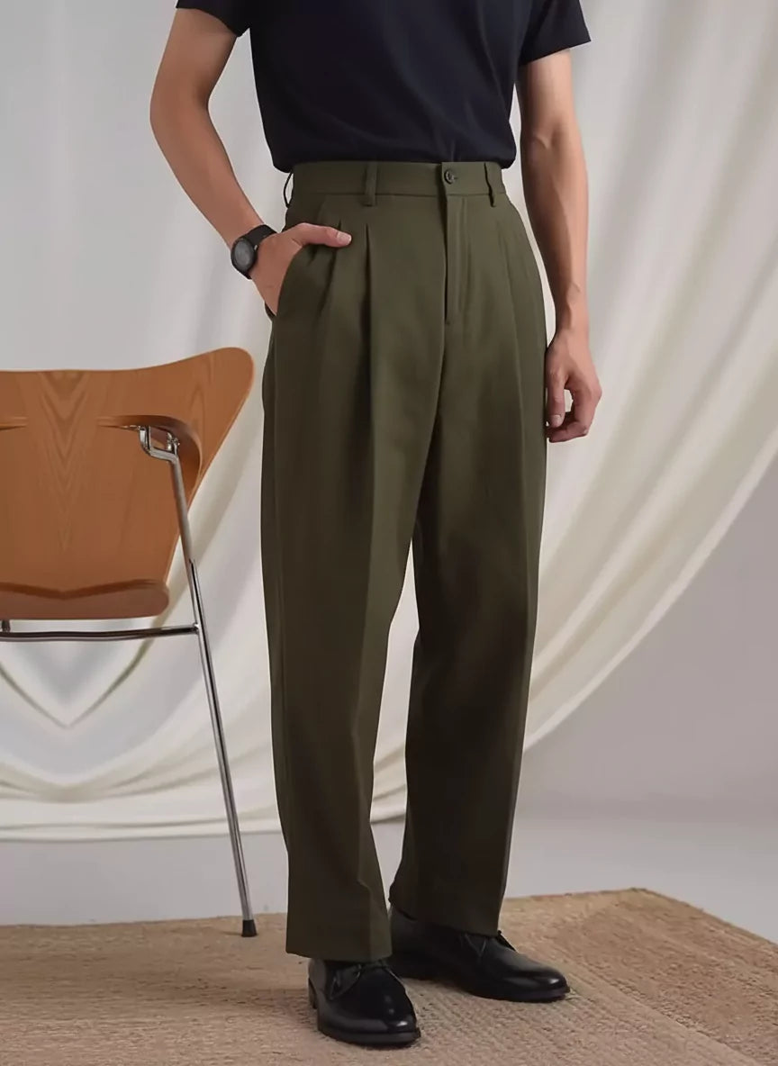 Men's High Waist Pleated Trousers | Italian Fit | Alex Shogun