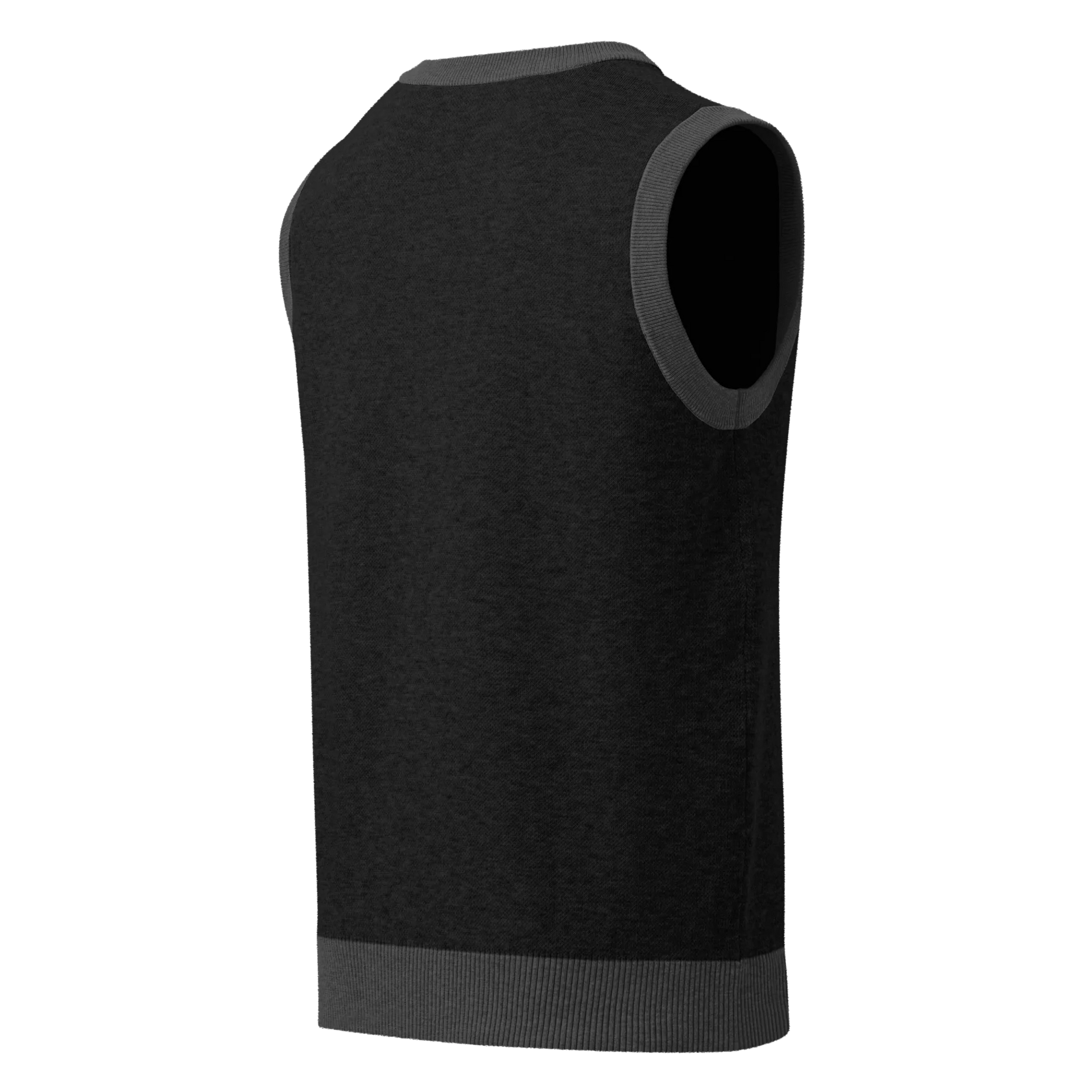 The Noir Essential Vest - Men's Black Knit Vest | Dark V-Neck Sweater Vest | Alex Shogun Alex Shogun Men's Clothes