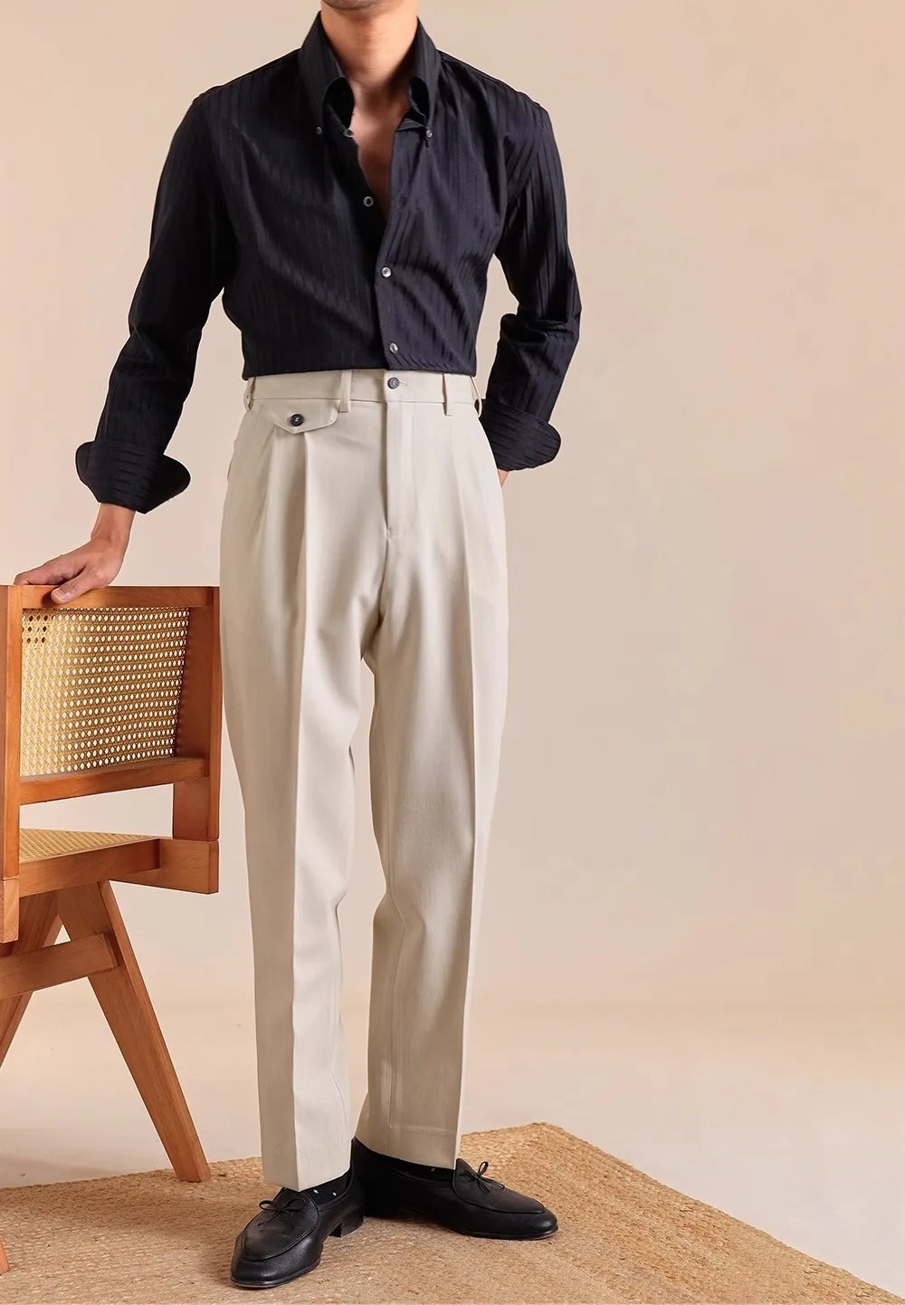 The Regent High-Waisted Trousers - Men's High Waist Dress Trousers | Tailored Classic Fit | Alex Shogun Alex Shogun Men's Clothes