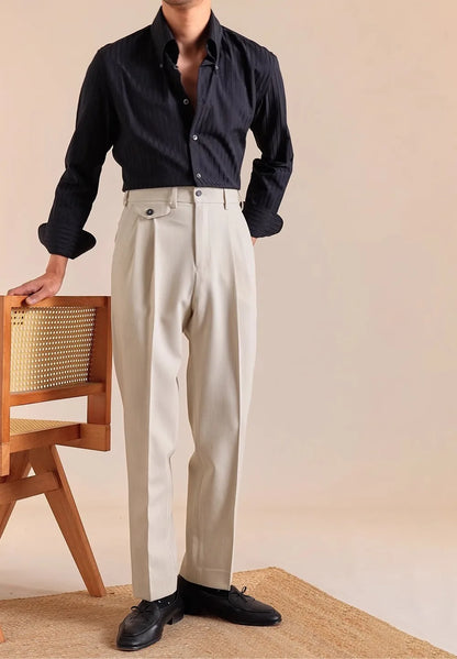 The Regent High-Waisted Trousers - Men's High Waist Dress Trousers | Tailored Classic Fit | Alex Shogun Alex Shogun Men's Clothes